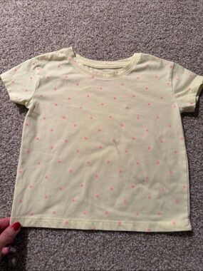 Cat & Jack Yellow Tee with Pink Polka Dots